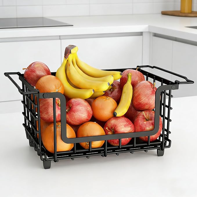 1 Pack Stackable Metal Wire Vegetable Fruit Basket - Image 9