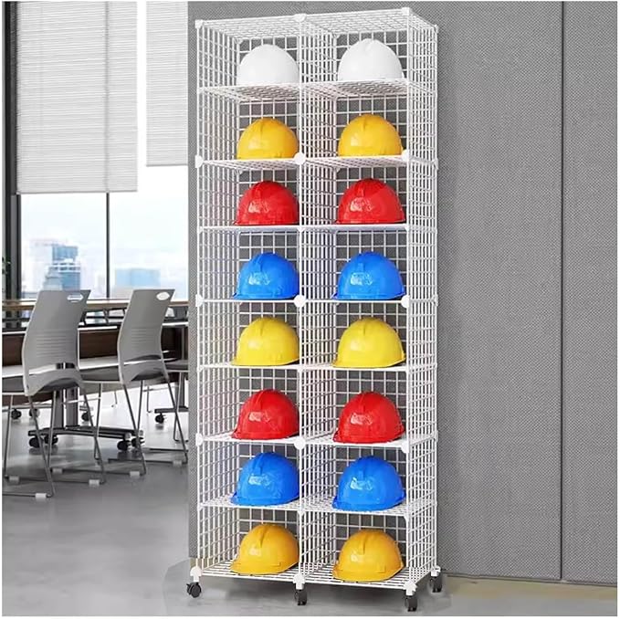 Stackable Safety Helmet Storage Boxes, Large Adjustable Hard Hat Placement by Unknown
