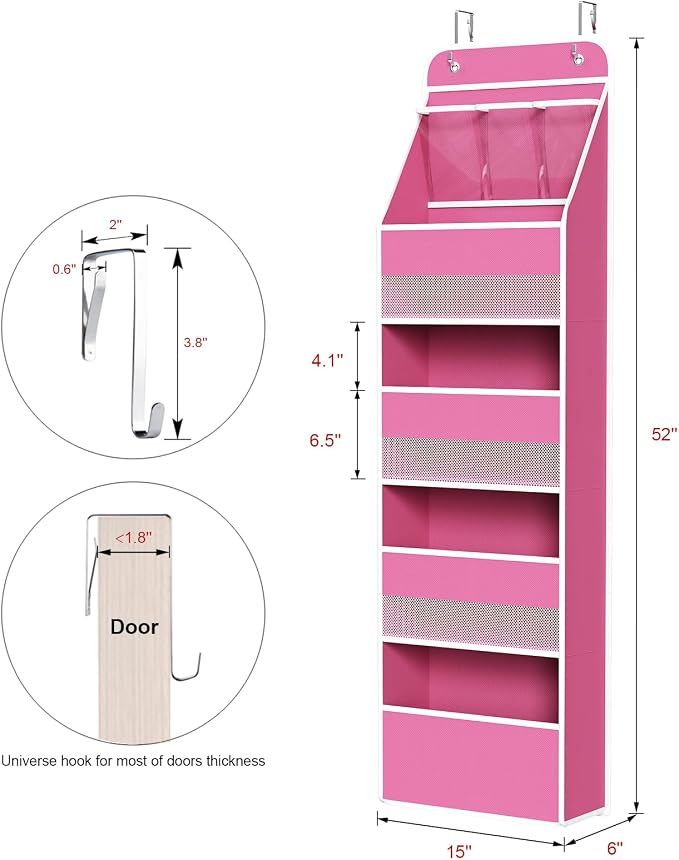Univivi 5-Shelf Fabric Door Storage Over Door Hanging Organizer - Image 3