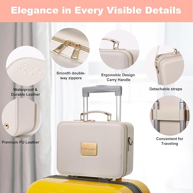 Mocado Travel Makeup Bag with LED Lighted Mirror, Makeup Case with 3 Color - Image 3