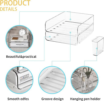 2-Tier Acrylic Paper Tray Organizer - Image 3