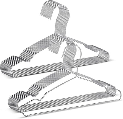 20 Pack Silver Stainless Steel Kids Hangers, Space-Saving Non-Slip, Toddler & by LifHap