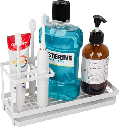 Toothbrush Holders Toothpaste Organizer Bathroom Accessories, 4 Slots, by Heagoale