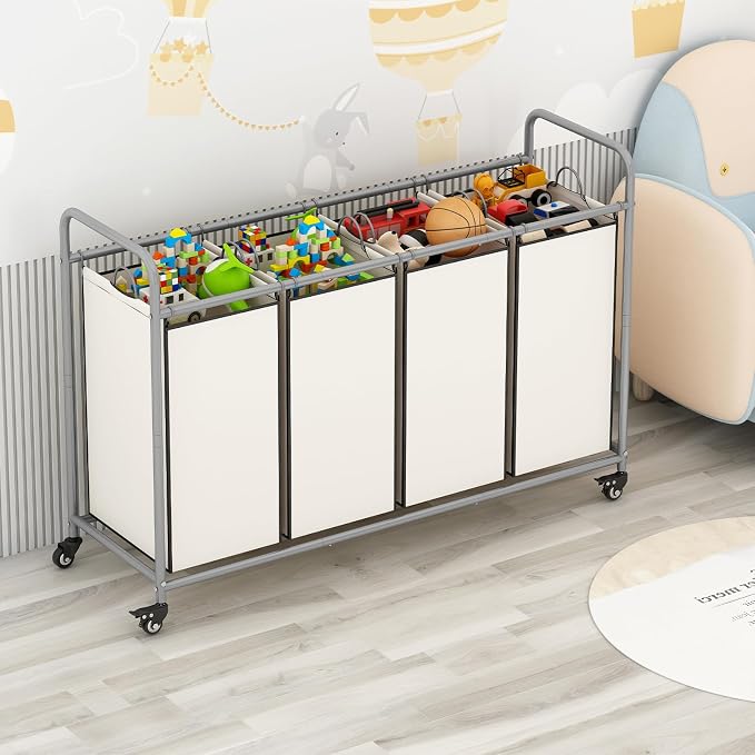 Laundry Sorter 4 Section Hamper Sorter - Image 2
