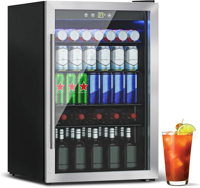 4.5 Cu.Ft Mini Fridge for 145 Cans, Beverage Refrigerator by Stopsad
