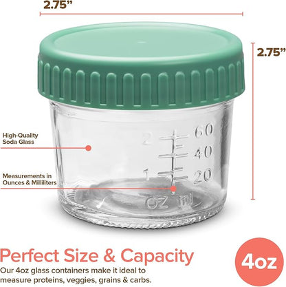 Stock Your Home Glass Bariatric Portion Control Containers, 4 oz Mini Food - Image 2