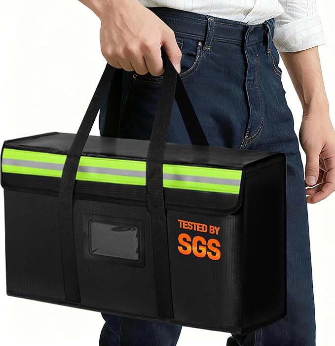 Large Fireproof Document Bag for Home Safe Storage, 4-layer fiberglass by Amerbro