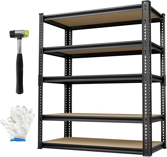 Durstruct 2400LBS Storage Shelves 5 Tier Adjustable Garage Storage Shelving | by Unknown