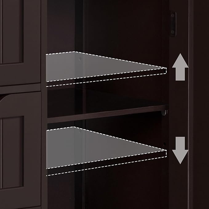 Yaheetech Wooden Bathroom Floor Cabinet, Side Storage Organizer Cabinet - Image 8