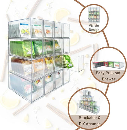 AZEZO 16-Pack Tea Bag Drawers Organizer - Image 4