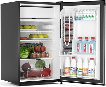 4.3 Cu.Ft Mini Fridge with Freezer, Single Door Refrigerator with Adjustable by Patikuin