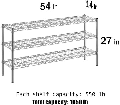 14" Deep x 54" Wide x 27" Height Wire Shelving Kit | 3-Tier | NSF Commercial - Image 3