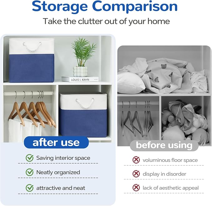 13x13 Inch Foldable Fabric Cube Storage Bins - Image 8
