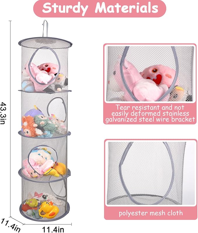 ChezMax Hanging Mesh Stuffed Animal Storage - Image 2