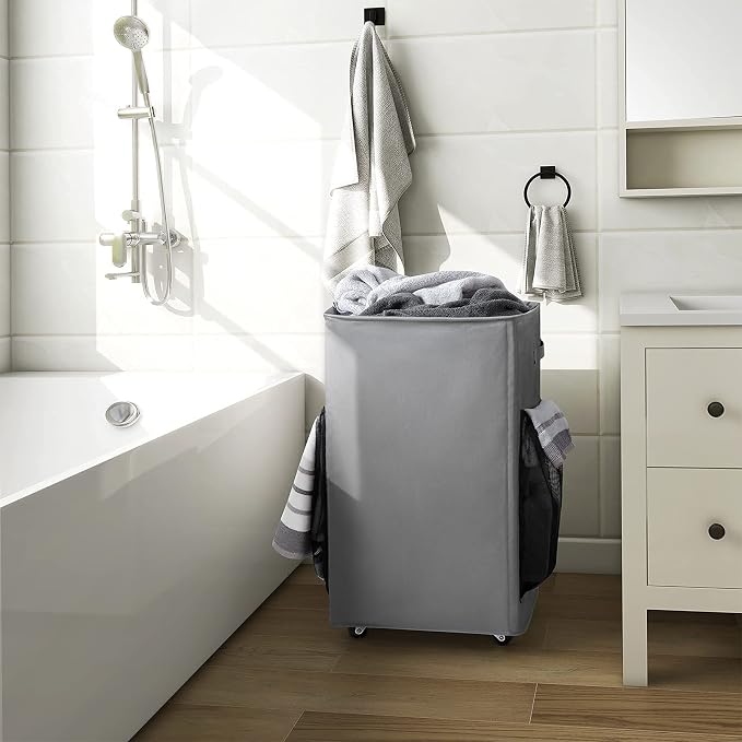 Chrislley 90L Rolling Laundry Basket Large Laundry Hamper - Image 7