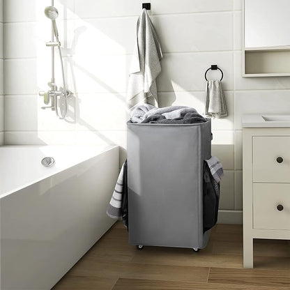 Chrislley 90L Rolling Laundry Basket Large Laundry Hamper - Image 7