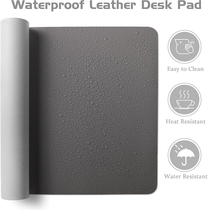 Aothia Leather Desk Pad Protector, Office Desk Mat, Large Mouse Pad, Laptop - Image 4
