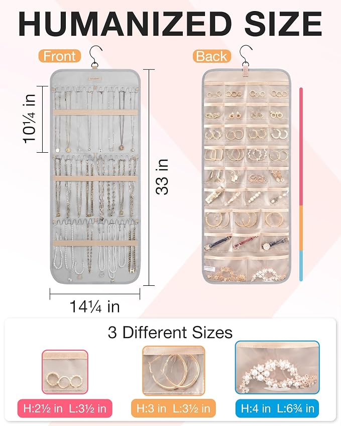 BAGSMART Hanging Jewelry Organizer Storage Roll - Image 5