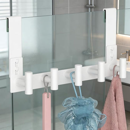 PMMASTO No-Drill Extra Long Shower Hooks, Fits 3/8" Thick Door, Heavy Duty - Image 3