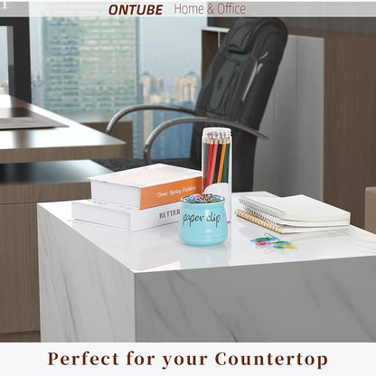 ONTUBE Farmhouse Paper Clip Holders, Ceramic Binder Clip Dispenser Organizer - Image 5