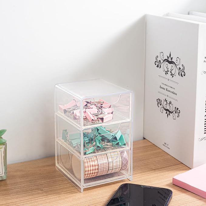 Small Desk Organizer with Drawer, Desktop Organization - Image 3