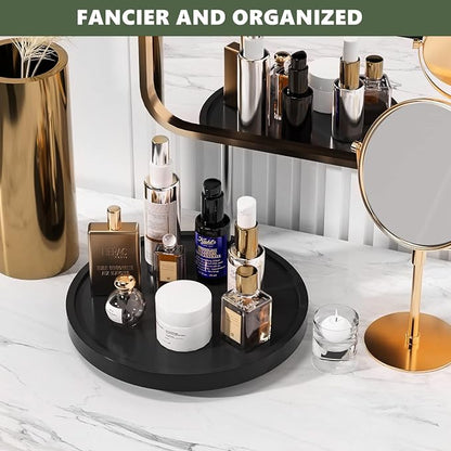 Turntable Vanity Tray 10 Inch for Perfume Candle, Bamboo Kitchen Sink - Image 3