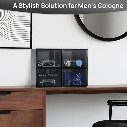 Vtopmart Black Small Stackable Storage Drawers, Cologne Organizer - Image 4