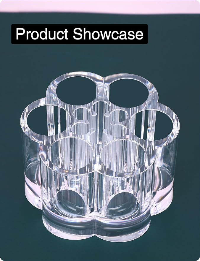 MOSIKER Acrylic Lipstick Holder, Small Flower Clear Compact Chapstick Lip Gloss - Image 9