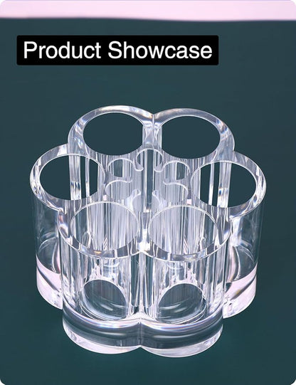 MOSIKER Acrylic Lipstick Holder, Small Flower Clear Compact Chapstick Lip Gloss - Image 9