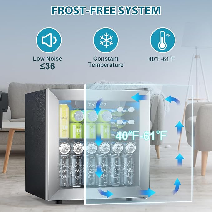 48 Can Beverage Refrigerator, 12 Bottle Wine Cooler - Image 6