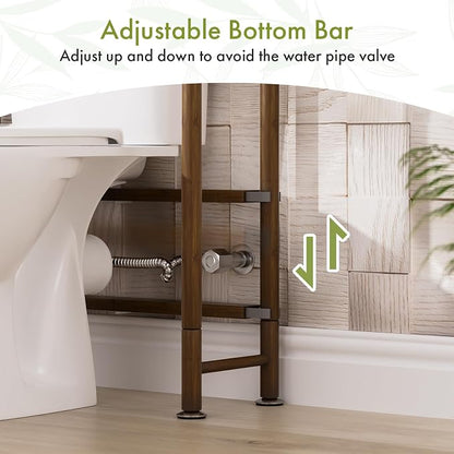 AmazerBath Bamboo Over The Toilet Storage Shelf, 3-Tier Over Toilet Bathroom - Image 7