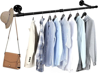 36 inch Industrial Pipe Clothes Rack Wall Mount by Oroonoko
