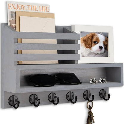 Key and Mail Holder Wall Mount, Key Hanger by Lucundm