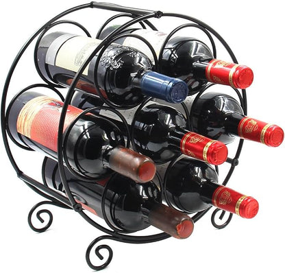 PAG 7 Bottles Freestanding Countertop Wine Rack, Metal Small Table Top Wine Rack by PAG