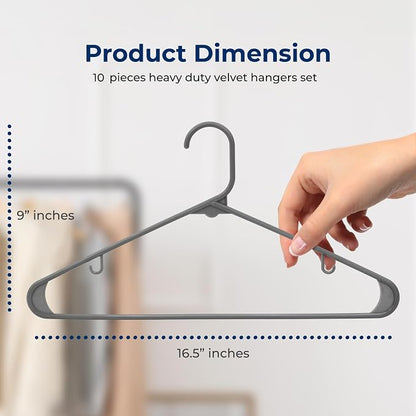 SereneLife Premium 10 Pack Plastic Hangers, Lightweight, Space Saving Clothes - Image 2