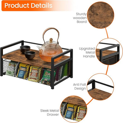 Homode Tea Bag Organizer, Wood Tea Organizers and Storage Chest, Teabag Holder - Image 5