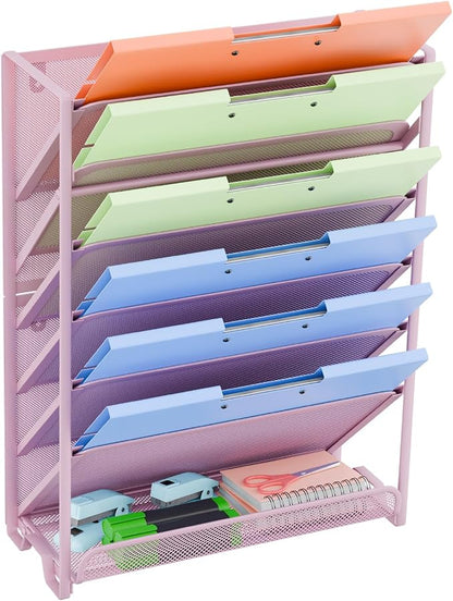 Simple Trending Wall File Organizer, Mesh 7-Tier Vertical Hanging File Holder by SimpleTrending