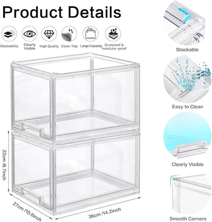 DILIBRA 2 Packs Plastic Stackable Storage Organizer Bins - Image 3