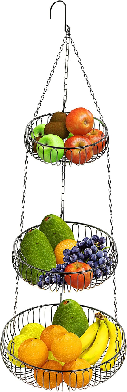 Simple Houseware Adjustable Metal Hanging Fruit Basket - Image 7