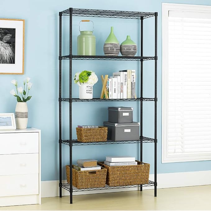 PayLessHere | 5-Tier Wire Shelf | 36"x14"x72" | Black | Adjustable Racks | - Image 2