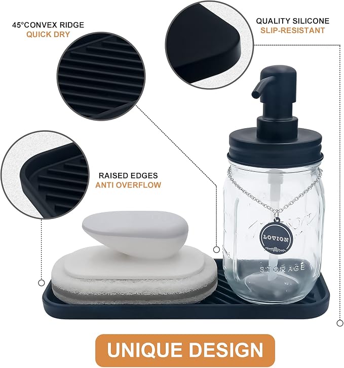 Silicone Organizer Tray, Soap and Sponge Holder - Image 3