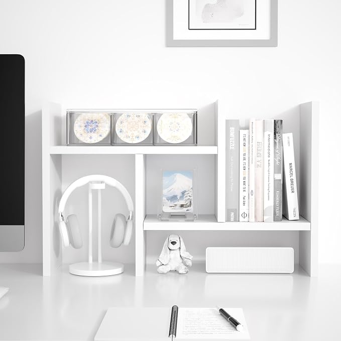 Jerry & Maggie Desktop Organizer Office Storage Rack Adjustable Wood Display - Image 7