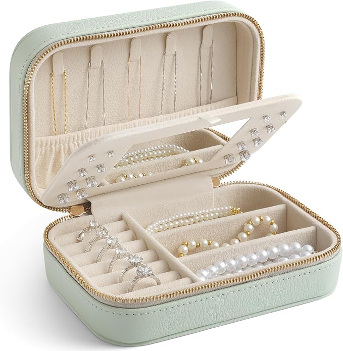 Genuine Leather Travel Jewelry Organizer Case by Unknown