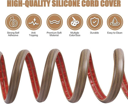 Floor Cord Cover Self Adhesive Cord Hider, 3.3FT Cable Management, Extension - Image 3