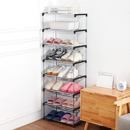 Small Shoe Rack, Narrow Stackable Shoe Shelf Organizer | - Image 7