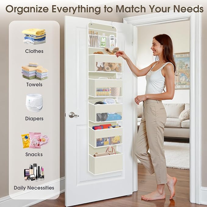 6-Tier Over The Door Organizer, Hanging Storage Organizer - Image 6