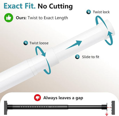 STARLATTA Heavy Duty White Closet Rod: 17-69 Inch Stepless Adjustable Clothes - Image 5
