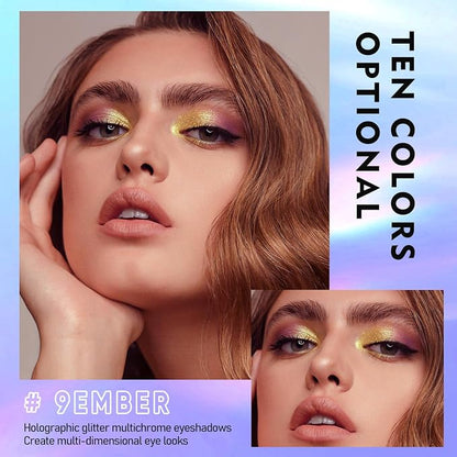 MAKI YIKA Glitter Eyeshadow Gold Liquid Multichrome Eyeshadows Long Lasting - Image 3