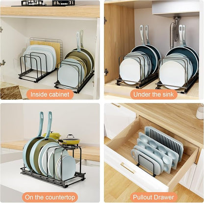 Cutting Board Organizer Rack, 7 Slots Metal Rack Cookie Baking Sheet, Pot Pan - Image 6
