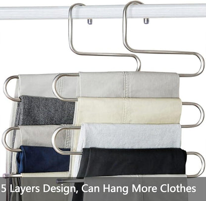 devesanter Pants Hangers Non-Slip S-Shape Trousers Hangers Stainless Steel & - Image 3